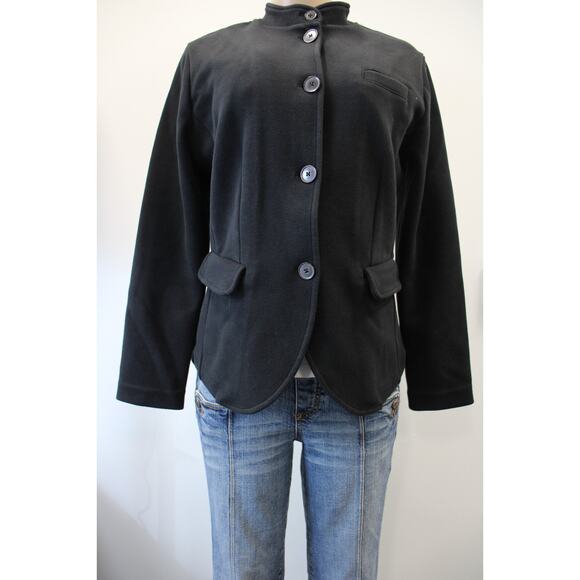 Banana Republic Jackets & Blazers - Banana Republic Blazer Jacket Womens Medium Black Pockets Mock Neck Long Sleeve